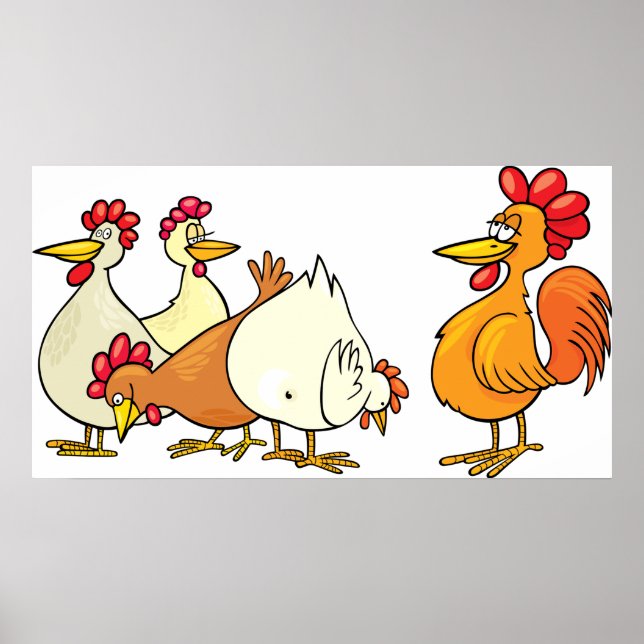 Affiche Coq Et Poules (Devant)