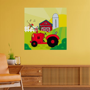 Affiche Coq Et Tracteur