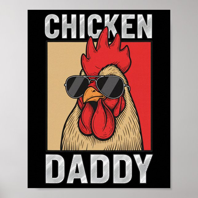 Affiche Coq Papa Poule Papa Lunettes De Soleil, Fierté De  (Devant)