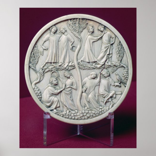 Affiche Coque miroir représentant des scènes courtoises, c (Devant)