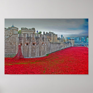 Affiche Coquelicots de la Tour de Londres Coquelicot Rouge
