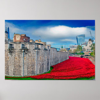 Affiche Coquelicots de la Tour de Londres Coquelicot Rouge