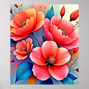 Affiche Coquelicots Élégants : Art de la Nature Radiante