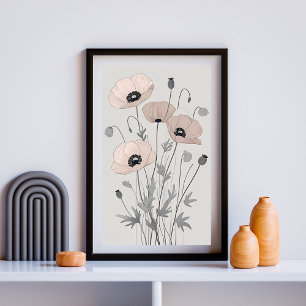 Affiche Coquelicots Murmurants IV – Botanique Élégante de 