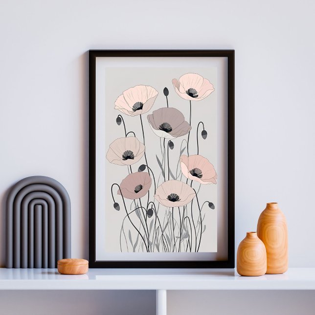 Affiche Coquelicots pastel de prairie XXII – Illustration  (Créateur téléchargé)