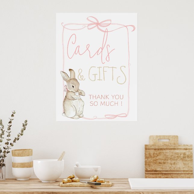 Affiche Coquett rose Pierre le lapin Cartes d'anniversaire (Cuisine)