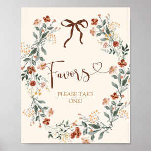 Affiche Coquette Arc Automnal Fête de Fiançailles Fleurs S