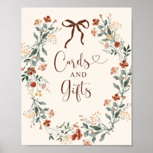 Affiche Coquette Arc Automnal Fleurs Sauvages Enterrement