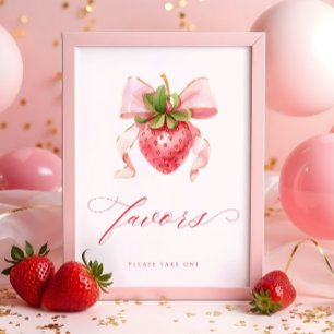 Affiche Coquette Berry Sweet Baby shower Faveurs Panneau d