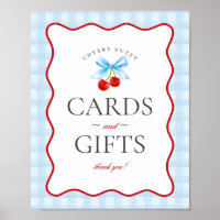 Coquette Bleue Cerise En vichy Cartes et Cadeaux