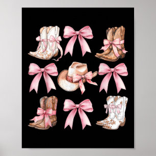 Affiche Coquette Bottes De Femme Avec Vaches Roses Esthéti