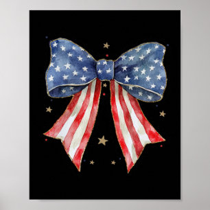 Affiche Coquette Bow 4 juillet Nous Drapeau Dieu Partage S