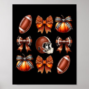 Affiche Coquette Bow American Football Jour Thanksgiving