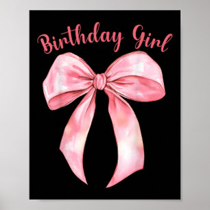 Affiche Coquette Bow Anniversaire Filles Esthétiques Fille