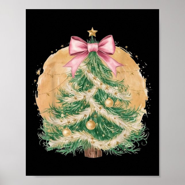 Affiche Coquette Bow Christmas Tree Xmas Holiday Girly Out (Devant)