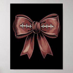 Affiche Coquette Bow Citrouille Américain Football Merci A