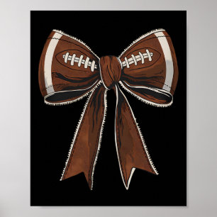 Affiche Coquette Bow Citrouille Américain Football Thanksg
