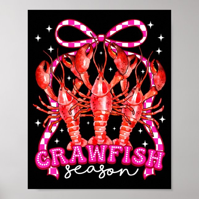 Affiche Coquette Bow Crawfish Boil Season For Men Women Ki (Devant)