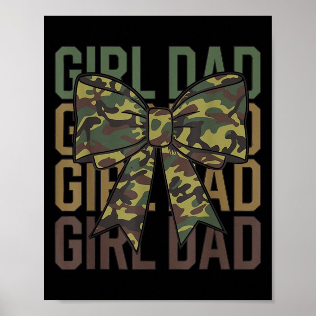 Affiche Coquette Bow Dad Of Girl Camo Camouflage Dad Hunti (Devant)