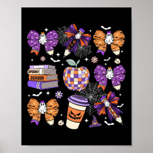 Affiche Coquette Bow Ghost Cute Halloween Enseignantes Fem