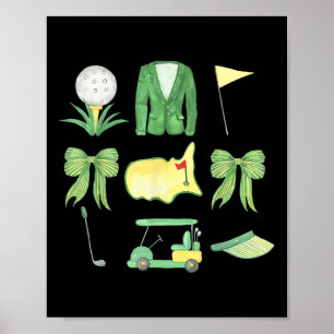 Affiche Coquette Bow Masters Tournoi de golf Graphisme pou