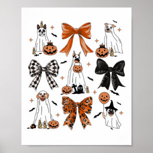 Affiche Coquette Bow mignon Chiens fantômes Halloween Citr