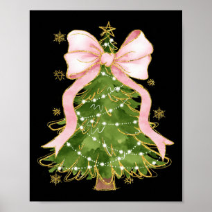 Affiche Coquette Bow Noël Arbre Noël Noël Noël Fille de va