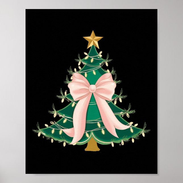 Affiche Coquette Bow Pink sapin de Noël Bats Noël Femmes G (Devant)