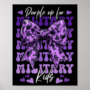Affiche Coquette Bow Purple Up For Military Kids Military