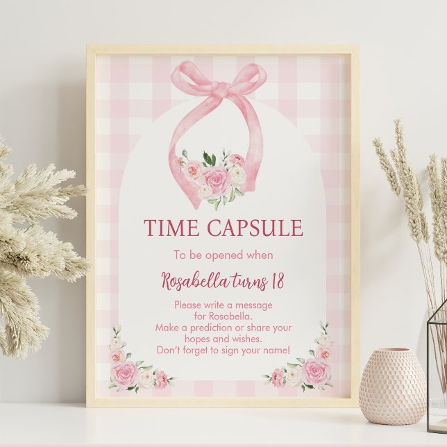 Affiche Coquette Bow rose Anniversaire Capsule temps Poste (Créateur téléchargé)