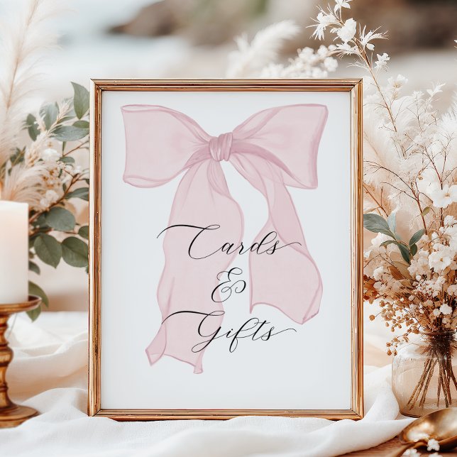 Affiche Coquette Bow rose Anniversaire Cartes et cadeaux (Créateur téléchargé)