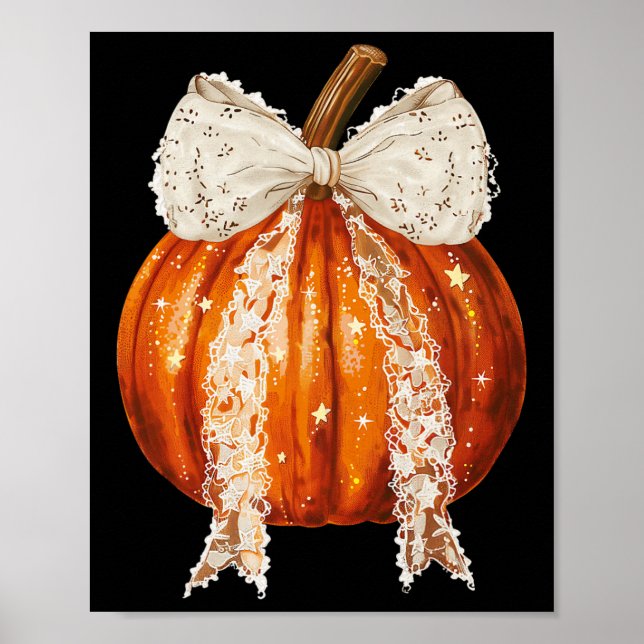 Affiche Coquette Bow Saison Citrouille Automne Automne Y'a (Devant)