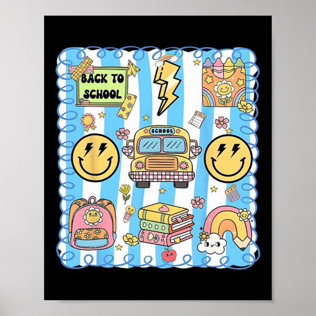 Affiche Coquette Bow School Bus Drôle Retourner À L'École  (Devant)