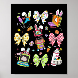 Affiche Coquette Bow Sonographer Easter Ultrasound Tech Rd