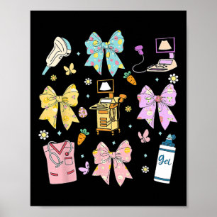 Affiche Coquette Bow Sonographer Easter Ultrasound Tech So