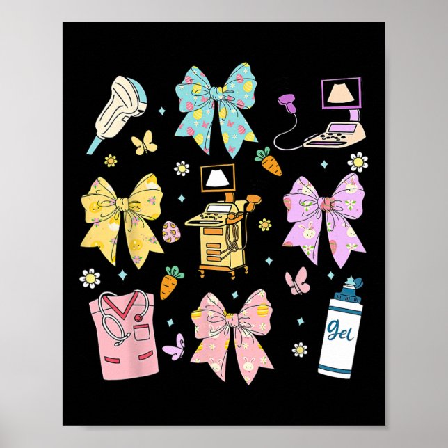 Affiche Coquette Bow Sonographer Easter Ultrasound Tech So (Devant)