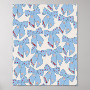 Affiche Coquette Bows Bleus
