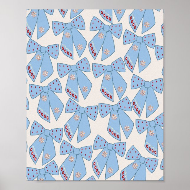 Affiche Coquette Bows Bleus (Devant)