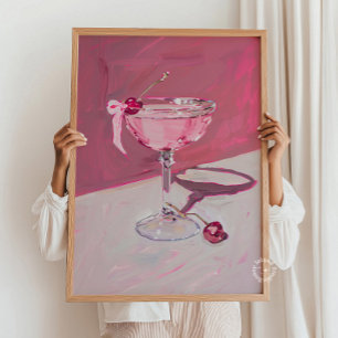 Affiche Coquette Cerise Cocktail Bar Panier