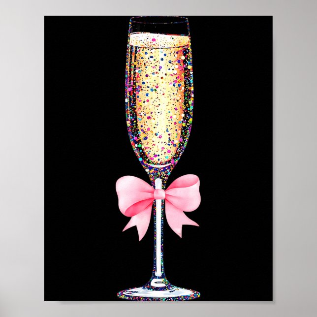 Affiche Coquette Champagne Gl Happy New Year 2026 Party Wo (Devant)