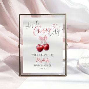 Affiche Coquette Cherry sur le Baby shower supérieur Accue