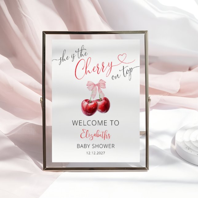 Affiche Coquette Cherry sur le Baby shower supérieur Accue (Créateur téléchargé)