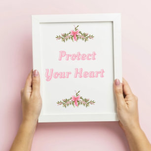 Affiche Coquette Citation Mur Art - Bow Rose clair Floral