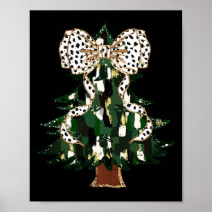 Affiche Coquette colorée Bow Funny Christmas Tree mignonne