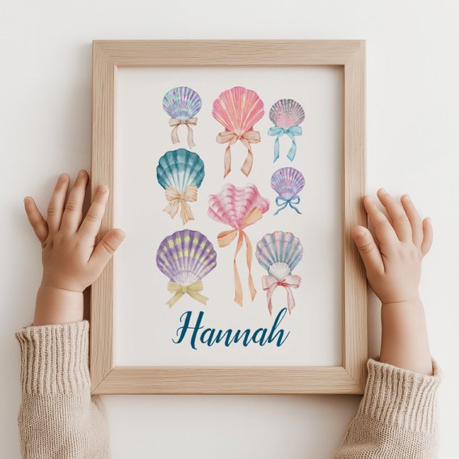 Affiche Coquette Coquette Coquille de soins infirmiers per (Personalized Name Nursery Seashell Coquette Print)