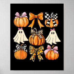 Affiche Coquette Cute Fantôme Rose Coquette Bows Citrouill