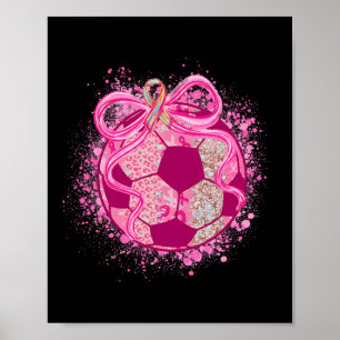 Affiche Coquette de football Ruban rose de sensibilisation