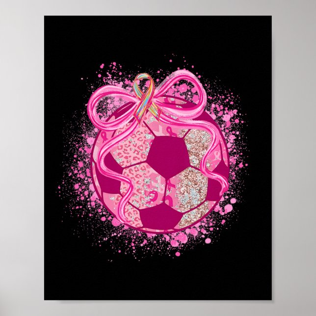 Affiche Coquette de football Ruban rose de sensibilisation (Devant)