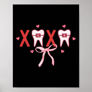 Affiche Coquette Dent Xoxo Dentiste Hygiéniste Équipe Dent