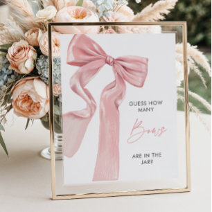 Affiche Coquette Élégante Bow Rose Combien de vaches